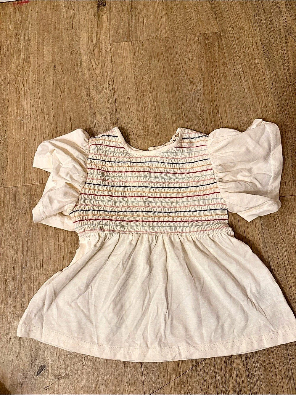 Jessica Simpson Girls 5T Striped Puff Sleeve Dress